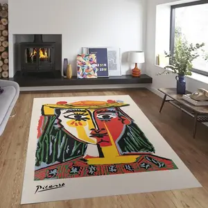 Picasso Poster, Exhibition Vintage Line Art Poster, Minimalist Line Drawing, Rug For Bedroom, Modern Rug, Unique Rug y