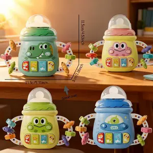 Baby Teether Toy, 1 Count Sensory Teether Cute Cartoon Design Baby Teether with Music, Interactive Early Education Toy for Newborns & Infants