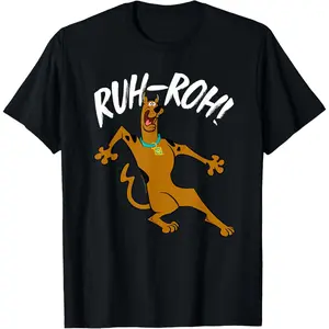 Men's Short Sleeve Leisurely Top Scooby-Doo Ruh Roh T-Shirt