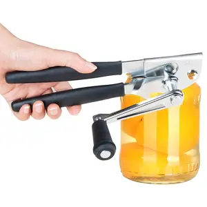 Crank Manual Can Openers,Commercial Heavy Duty Swing Away Can Opener with Long Handle,Black