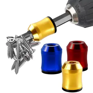 Strong Magnetic Screw Ring 1/4 Inch/ 6.35 mm Universal Magnetic Screw Holder - Removable Magnetic Screwdriver Drill Bit Holder for Hex Screwdriver and Power Bits