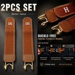 2 Pieces/set Upgrade Golden Hook Without Buckle Loose Banded Lady Men's Neutral Elastic Band Pants Jeans, Jeans, Free Buckle, Free And Invisible Belt Adjustable Casual Fits Fashion,Strap For Outdoor Work Travel Casual，unique gifts for man tiktokshopspring