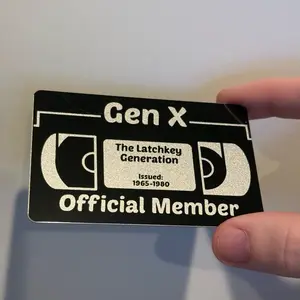 Gen X Plastic Card - Funny Silver Card For Your Wallet - Generation X Keepsake