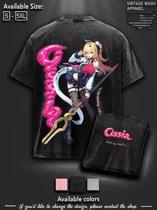 Men's Cissia Zenless Zone Zer0 ZZZ Game Glitch Graphic Casual T-shirt Seamless,  Heavyweight Oversized Streetwear  Fan Gift Aesthetic Print Unisex Top