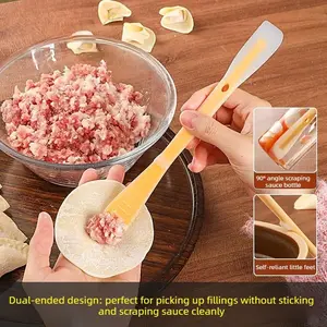 2PCS Multifunctional double-headed dumpling and wonton scraper, silicone meat filling tool, household kitchen all-in-one jam maker