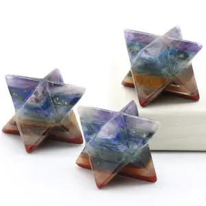 7 Chakra Merkaba Natural Healing Crystal Gorgeous Stone Gemstone Jewelry Energy Love Girlfriend Boyfriend Souvenir Valentine Anniversary New Year Christmas Halloween Birthday Gift