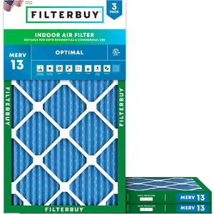 Filterbuy 14x36x1 Air Filter (3-Pack), Pleated MERV 13 Optimal Defense HVAC AC Furnace Air Filters (Actual Size: 13.50 x 35.50 x 0.75 Inches)