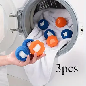 3pcs Washing Machine Cleaner Ball, Powerful Decontamination Magic Sticky Hair Ball, Cat Hair Remover for Clothes, Fur Catcher for Laundry, Pet Hair Remover Washing Machine, Dog Hair Catcher for Washer, Laundry Balls