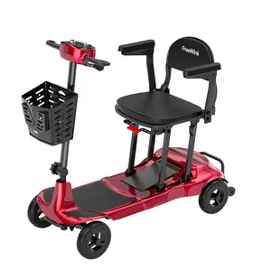 Can’t Walk Far? Try This 27.5 lbs Ultra-Light Carbon Fiber Folding Mobility Scooter — Airline Approved-red