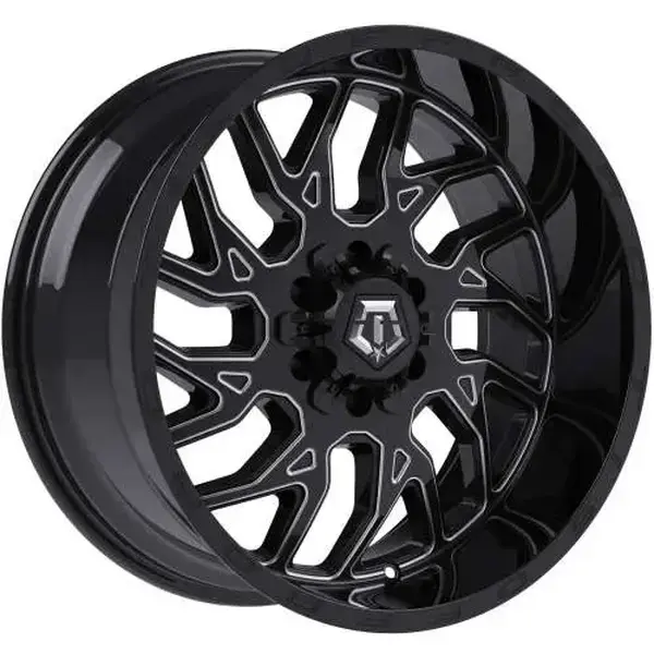 TIS 544BM 2.0 Gloss Black Alloy Wheel 20x10 -20 8x170 with Milled Spoke Accents and 3700 Load Rating