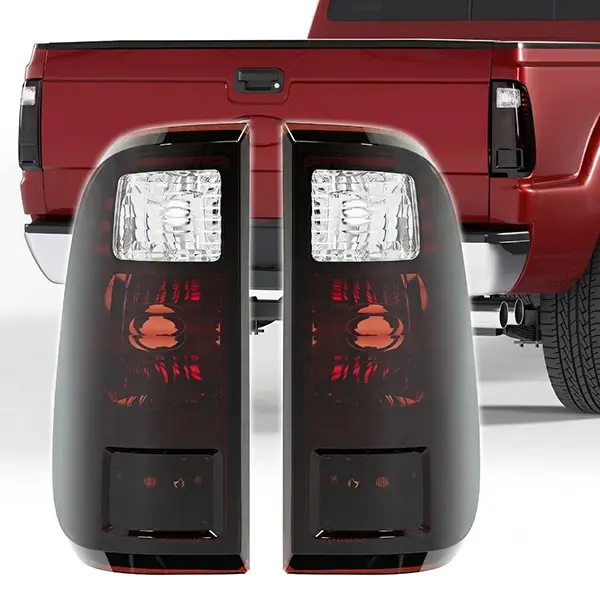 Pair Smoked Tail Lights for 2008-2016 Ford F-250 F-350 F-450 & F-550 Super Duty - Smoked Lens Rear Brake Lamp Assembly - Durable OE Style Replacement - Easy Installation Exterior Upgrade