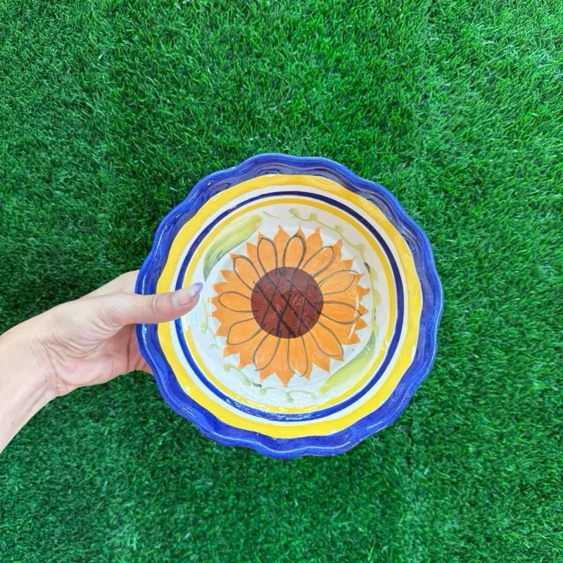 Pozolero Plate of Deep Girasol Cobalto/ Negro 7.5 In.