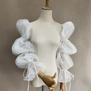 Half Detachable Sleeves, Puff Sleeves, Wedding Dress/Prom Dress Sleeves, Bridal Separates, Champagne/White Sleeves Comfort Women