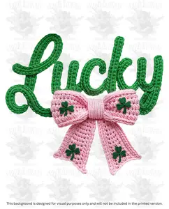 St. Patrick's Day Faux Yarn Lucky Bow DTF Transfer