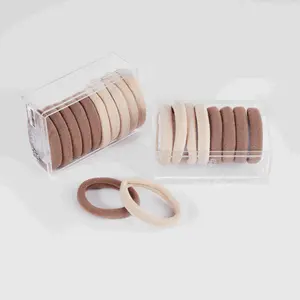[RUBY VIBE CO] Seamless Nylon Hair Elastics BR06, Gentle No-Tangle Damage-Free Hold for Everyday Styling