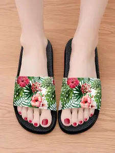 New Sloth Print Slipper Sandals Non-Slip Soft Sole Home Bathroom Slippers PVC Indoor Women's Shoes, Casual Cartoon Pattern