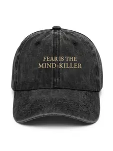 Embroidered Fear Is The Mind Kill..er  Hats- Sandworm Cap - Science Fiction Tee - Dune Book Lover Gift - Sci-Fi Fan Gift - Adventure Gifts