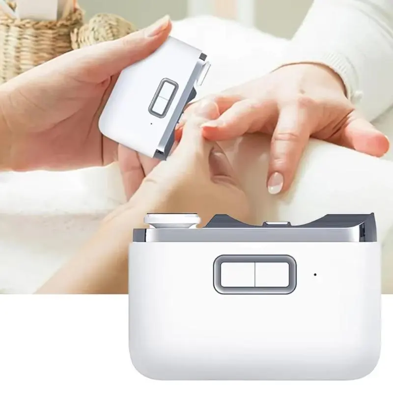 Portable 2 In1 Nail Toe Polishing Trimmer Easy Use Rechargeable with Light Trimmer Nail Cutter Manicure Electric Nail Clippers