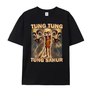Funny "Tung Tung Tung Sahur" Meme Graphic T-Shirt | Viral Indonesian Meme Character Tee for Men & Women