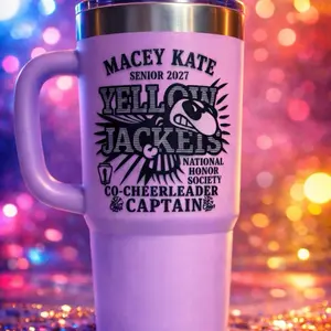 Ozark Trail Tumbler - Personalized Senior 2027 Yellow Jackets National Honor Society Co-Cheerleader Captain Travel Mug