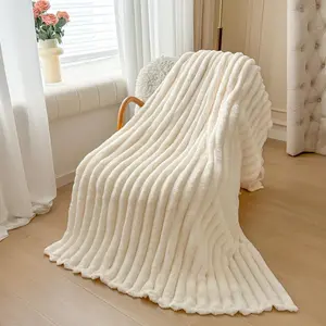 Solid Color Blanket, 1 Count 400GSM Soft Comfortable Warm Lightweight Throw Blanket, Air-conditioned Room Blanket, Warm Nap Blanket for Home Office Travel, Halloween Decor, Plush Blankets