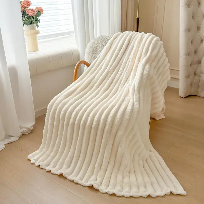 Solid Color Blanket, 1 Count 400GSM Soft Comfortable Warm Throw, Air-conditioned Room Blanket, Warm Nap Blanket for Home Office Travel, Halloween Deco