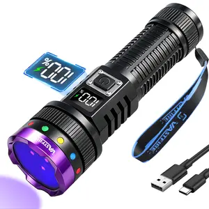 30W 365 nm Rechargeable UV Flashlight with Filter Lens & LCD Display, High-Power Blacklight for Resin Curing, Pet Urine, Rocks, Scorpions, Night Disc Golf & Adventures tiktokshopspringglowup