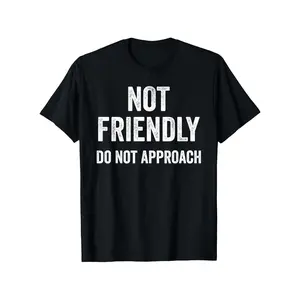 Funny "Do Not Approach Hazard Icon Present" T-Shirt for men & women - Short Sleeve Casual Shirt with Warning Sign Print, S-XXL Sizes, Black - Machine Washable Summer Tee for Parties, Gifts & Casual Attire