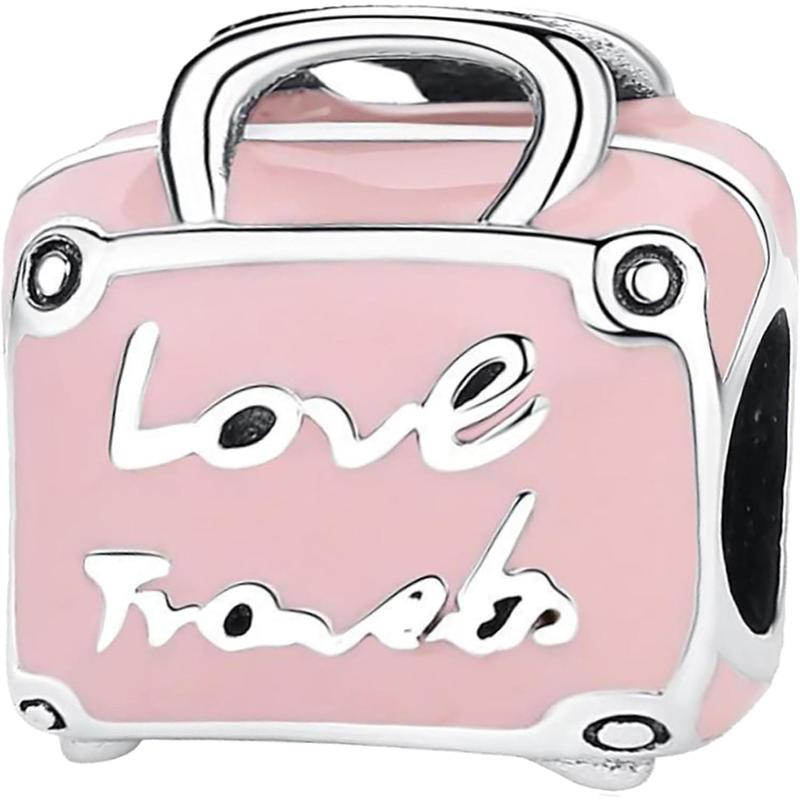 10 Pack Silver Bead Charms for Pandora Bracelets and Necklaces Charm for Woman Cubic Zirconias Dangle Pendant Jewelry Beads Set Style1