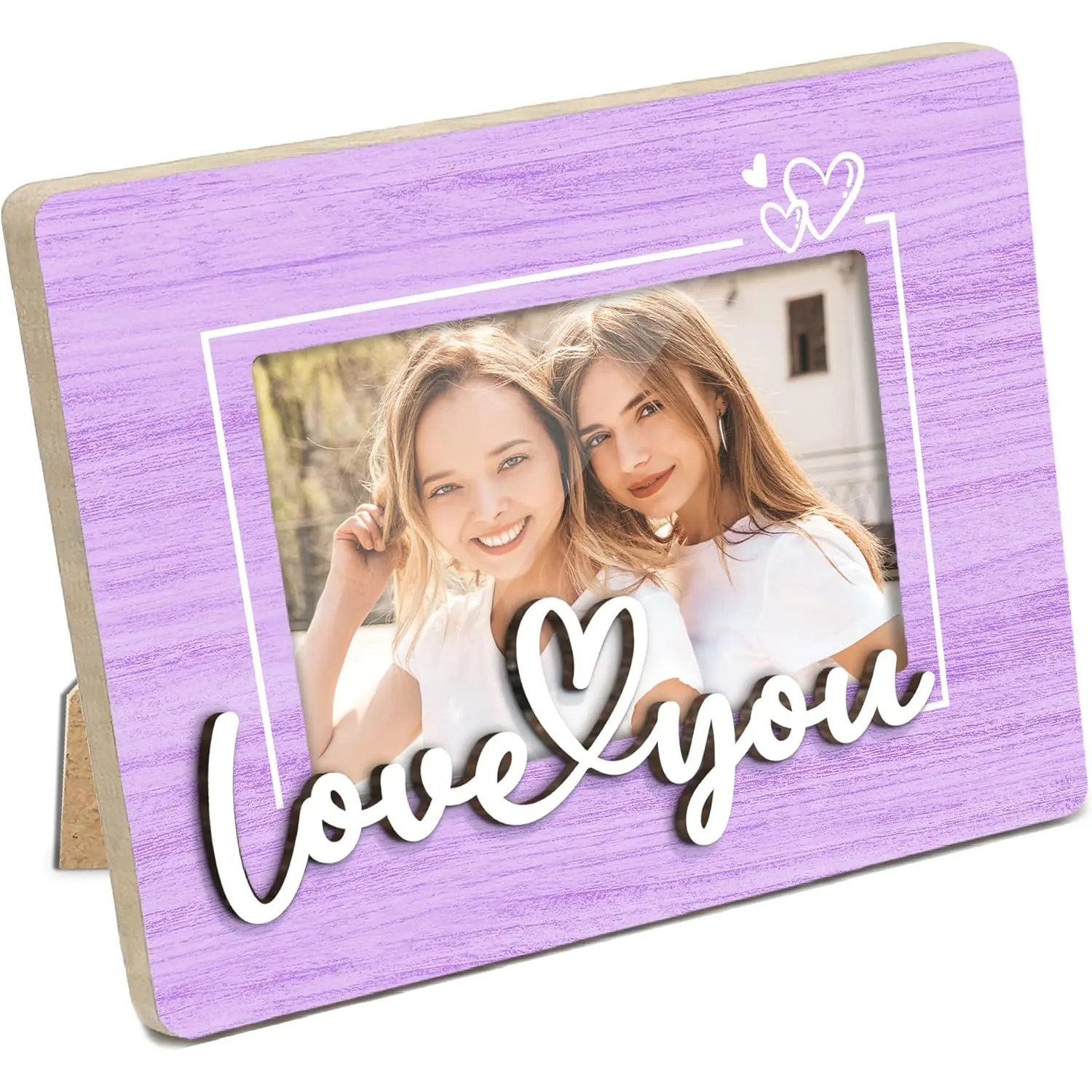 Mother's Day Picture Frame for Mom, 3.5"x2.5" Small Photo Frame from Daughter, Son, Best Mom Ever Gift for Wife from Husband, Keepsake for Her, Him, Couples & Pet Lovers(Purple)