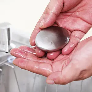 Large Oval Stainless Steel Odor-Removal Soap, Metal Deodorant Soap for Bathroom Home Supplies Large Oval Stainless Steel Odor-Removal Soap, Metal Deodorant Soap for Bathroom Home Supplies