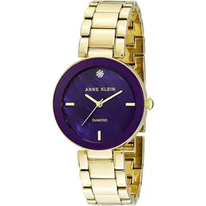 Anne Klein Gold-Tone Purple Dial with Second Hand Ladies Watch AK/1362PRGB
