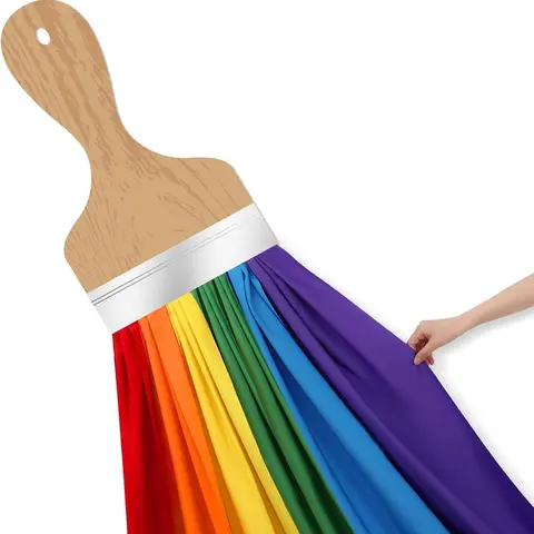 3D Rainbow DIY Paint Brush Colorful Classroom Wall Art, Bulletin Board Decorations for Kindergarten & Preschool Art Rooms,  85 & 151 Inches, Ideal for Back to School Photo Backdrops, Art Teacher Wall, Art Corners, Meet the Teacher Night Display