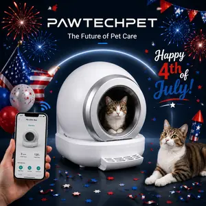 [Independence Day discount]Pawtech Smart Automatic Cat Litter Box for Multiple Cats - APP Control, Health Monitoring, Safety Sensors, Included Trash Bags, White #Petlovers#TikTokShop#SummerPetHa