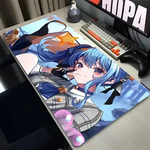 Mouse Pad 90x40 Deskmat Laptop Mousepad Hololive Hoshimachi Suisei Desk Decor Extended Mouse Pad Keyboard Mat Oversize Desk Pad