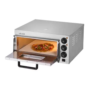 VEVOR Pizza Oven Electric, 24 Commercial Countertop Pizza Oven, 842F Max Temp, 4200W Indoor Pizza Maker with Thermometer, Dual Temp Control Knob, Even Heat Pizza Cooker for Restaurant and Home Use