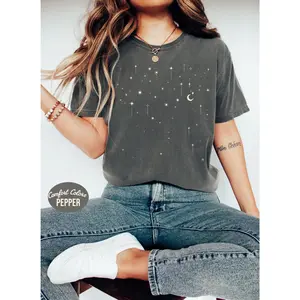 Starlight Comfort Colors Shirt Celestial Tee Mystical Moon Shirt Space Stars T-shirt Astrological Gift