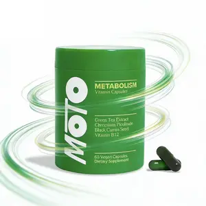 MOTO Metabolism & Probiotic Capsules | Fitness Probiotic Blend + Vitamin B12 + Caffeine | 30 Servings Per Pack (3 Packs)