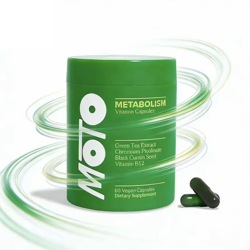 MOTO Metabolism & Probiotic Capsules | Fitness Probiotic Blend + Vitamin B12 + Caffeine | 30 Servings Per Pack (3 Packs)