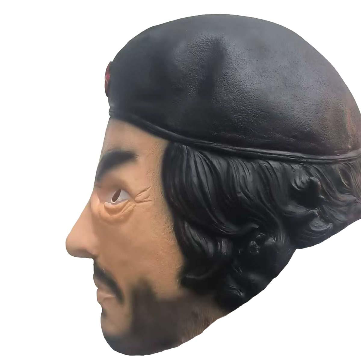 Che Guevara Latex Mask, Iconic Revolutionary Cosplay Prop, Halloween Costume for Adults unique festival gift