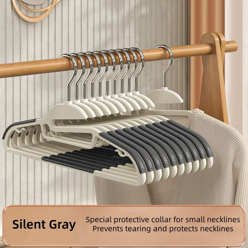 20Pcs Grey Multifunctional Wet and Dry Household Hanger Suitable for Hanging Clothes Bedroom Wardrobe Anti-Slip