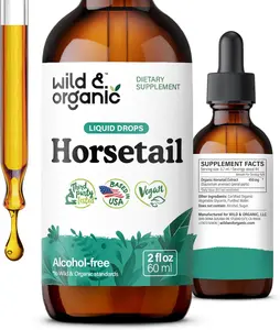 Wild & Organic's Horsetail Herb Tincture - Vegan, Sugar & Alcohol-Free - Hair Skin Nails Support - Natural Liquid Supplement