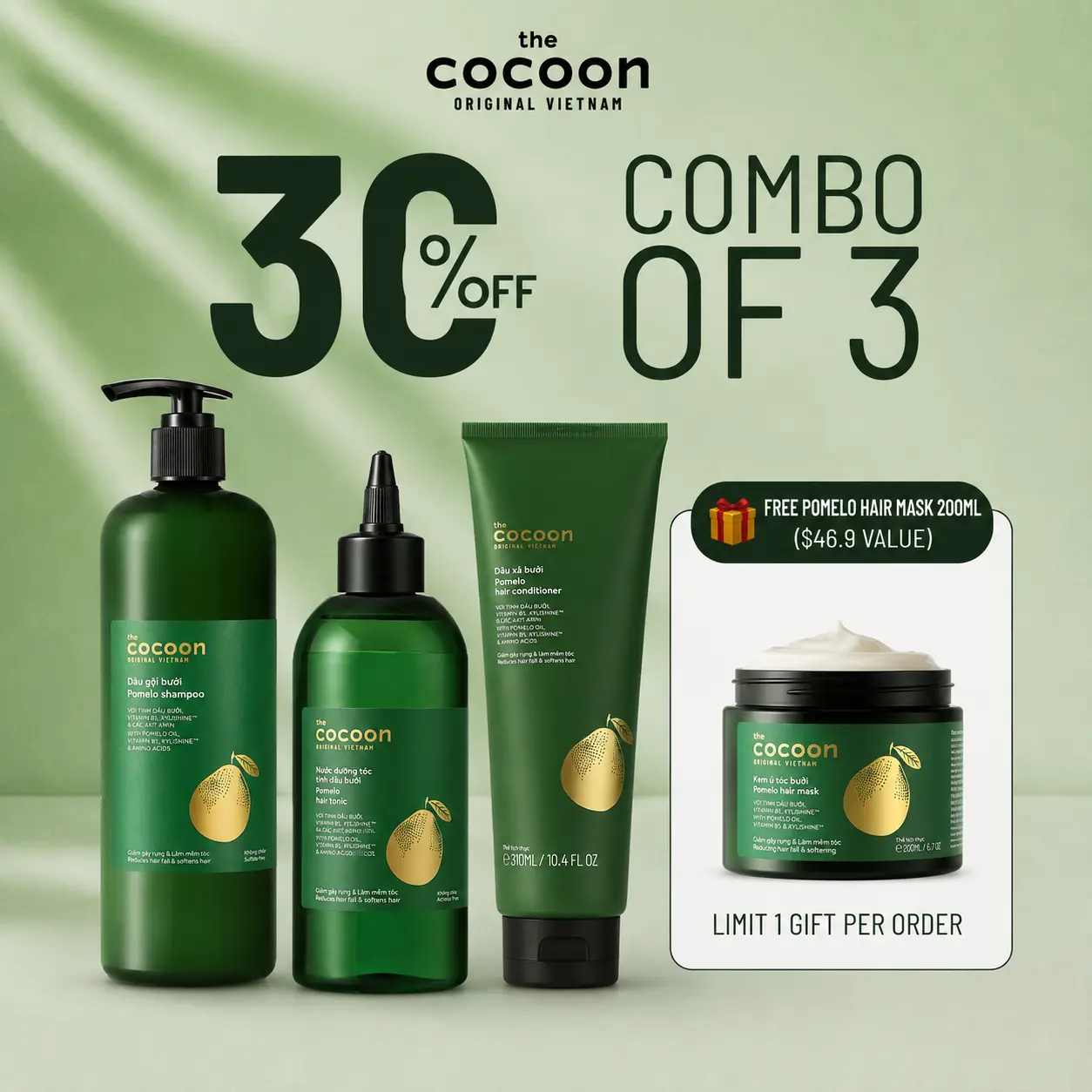 [Deal Supper Live 8.8] Cocoon Pomelo Glow Set - 100% Vegan Cosmetics