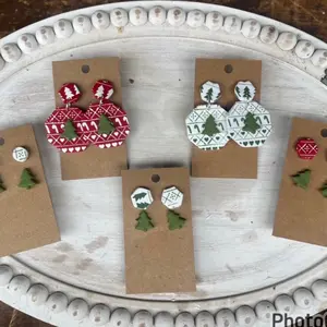 Christmas clay earrings