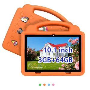 10.1 Inch Android Wifi Tablet PC, Educational Entertainment Learning Tablet, HD Screen, Parental Control, Shockproof Eva Case, Perfect gift, No adapter, Pink/Blue/Green/Orange