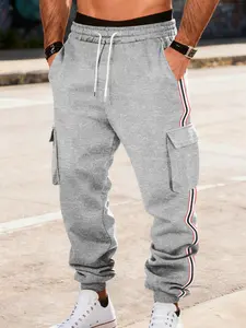 Men's Winter Heavyweight Fleece Warm Work Pants, High-Quality Drawstring Design, Vintage Loose Sweatpants, Outdoor Running Pants, Casual Fashion, Drawstring Waist Sweatpants