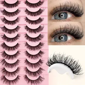 10 Pairs Fluffy False Eyelashes Natural Look, Soft and Durable Fake Lashes for Everyday Use, Enhance Your Eye Makeup Instantly