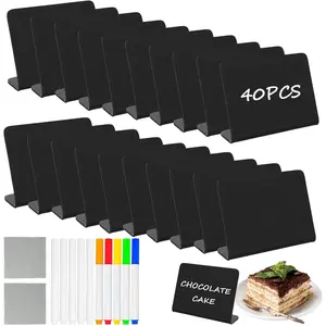 40 Pack  Labels for Party Buffet - 4"x3" Mini Chalkboard Signs -  Signs for Buffet - Catering Supplies Buffet Display for  Display, Pastry Tags, Price Tags, Name Tags