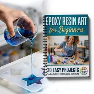 Beginner Epoxy Resin Art Learning Notebook, 30 Step-By-Step Projects, DIY Resin Art Crafts, Home Decor Craft Kit, Creative Workshop Guide