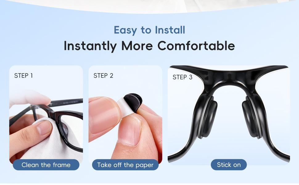 2-4-8 Pairs Silicone Eyeglass Nose Pads Compatible with Ray-Ban Meta Smart Glasses Wayfarer Headliner Skyler, Anti-Slip Self-Adhesive Nose Cushion Accessories, Comfort Replacement Nose Grips